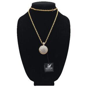 NWT Swarovski Pave Round Disco Ball‎ Pendant Necklace Jeweler’s Collection